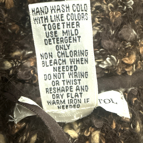 Susan Bristol Knit Women's Alpaca Blend Cottagecore Cardigan Brown Bouclé Med - Picture 11 of 11